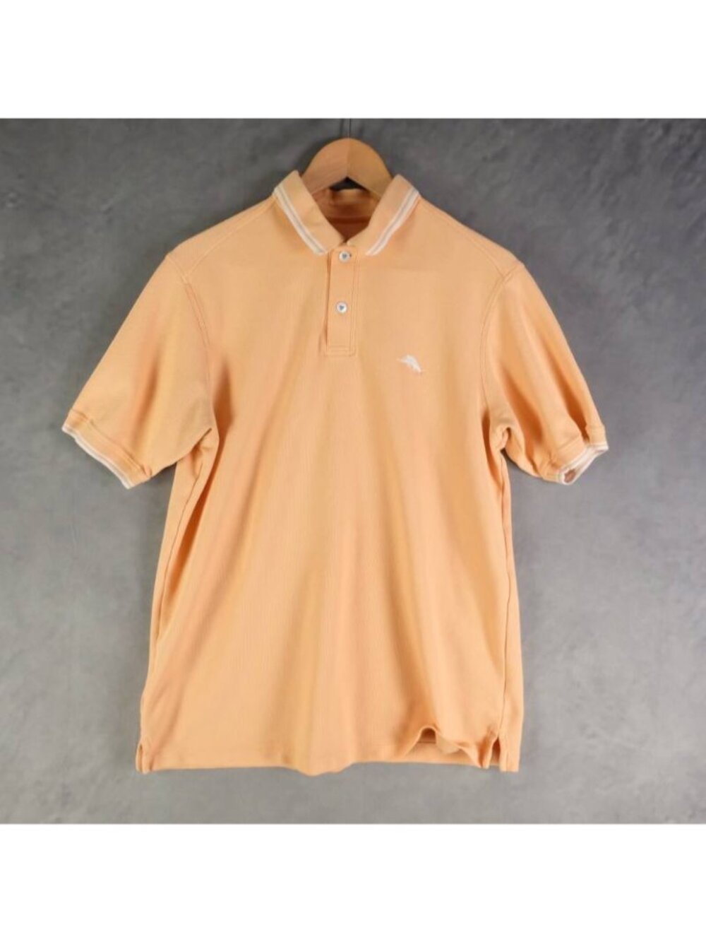 Tommy Bahama Shirt Mens Small Peach Orange Solid Polo Supima Cotton Golf